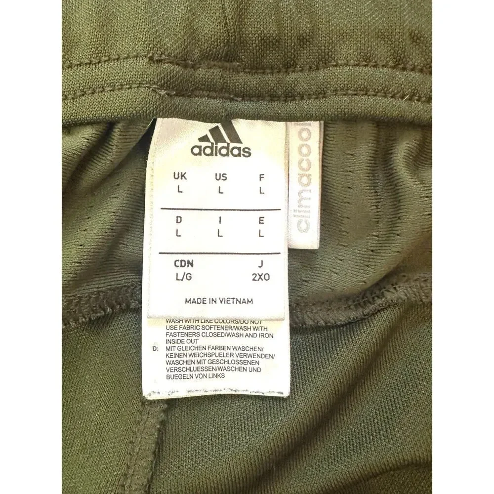 Adidas Men's Soccer Training Joggers Climacool Size L Green Athletic Zip Pockets